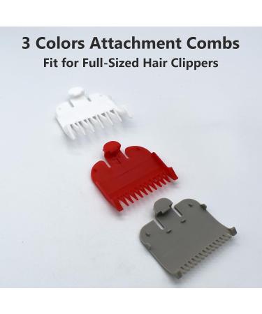 3 Pieces Professional Hair Clipper Attachment Guide Combs Color-Coded Gurad Combs fits for Most Wahl Standard Full-Sized Hair Clippers(1.5/3/4.5mm Gray/Red/White) - Buy Online on SooperMarket.com