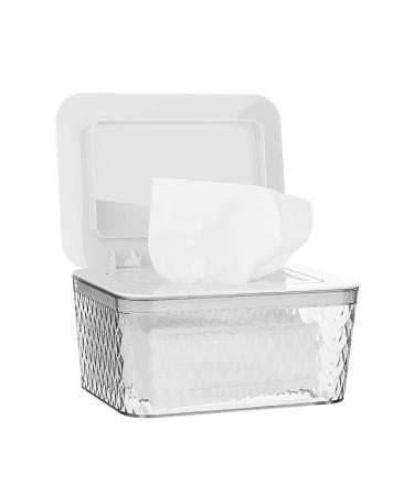Jitnetiy Wipes Holders, Large Capacity Wipes Dispenser Box Wipes Case Dustproof Wipes Box with Lid Keep Diaper Wipes Fresh (White)
