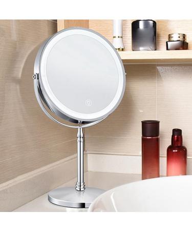 jumbans 1Set 10X LED Mirror Rechargeable Make Up Mirror Magnification Cosmetic Mirror 2 Side Brightness with 3 Colors C - Buy Online on SooperMarket.com