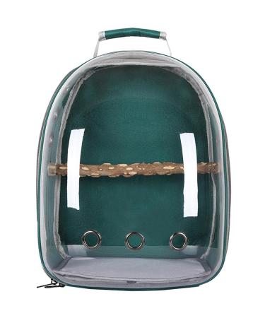 Eeneme Pet Parrot Carrier Bird Travel Bag Backpack Space Capsule Bag Transparent Backpack Breathable Parrot Backpack Green