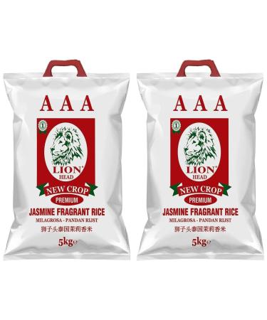 Lion Head AAA Premium Jasmine Fragrant Rice - BUNDLE PACK 2 x 5KG - (Total 10kg)