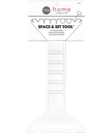 Dritz Home 44101 Space and Set Tool for Decorative Nails   White 8.5 x 4.13 x 1.75