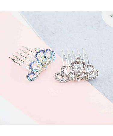 8 PCS Mini Crystal Rhinestone Princess Crown Hair Comb Set for Girls - Perfect Birthday Party Hair Decoration - Buy Online on SooperMarket.com