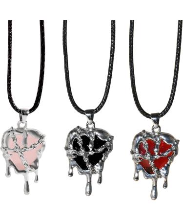 Shop Oralgos Irregular Heart Necklace - Trendy Crystal Collarbone Chain for Women & Girls - Fashionable Red Jewelry - Buy Online on SooperMarket.com