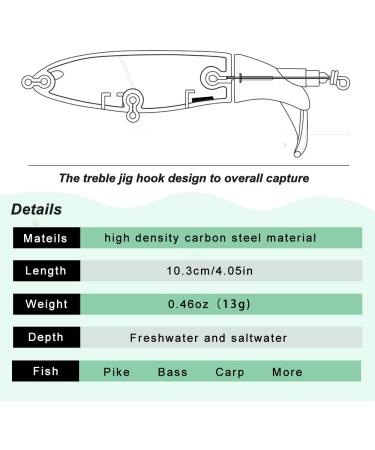 6PCS Bass Whopper Lures Kit - Floating Rotating Tail Topwater Fishing Lures for Bass & Trout - Buy Online on SooperMarket.com
