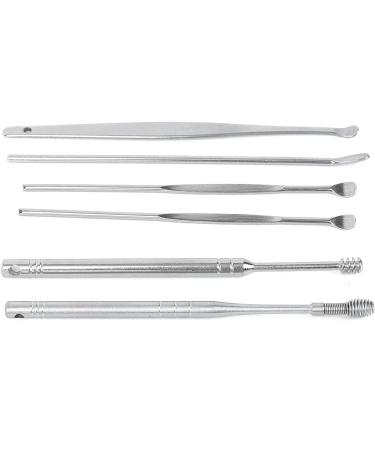 6-Piece Stainless Steel Ear Pick Set with Box | Earwax Removal Kit and Cleaning Tool - Buy Online on SooperMarket.com