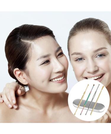 Stainless Steel Ear Cleaner Set - 4 Pcs Spiral Ear Picks for Earwax Removal - Assorted Colors - 12x0.5cm - 3 Sets - Buy Online on SooperMarket.com