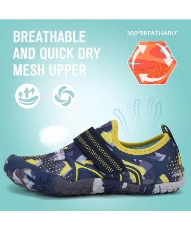 CIOR Kids Water Shoes - Quick Drying Aqua Athletic Sneakers in Yellow - Size 4 Big Kid - Buy Online on SooperMarket.com