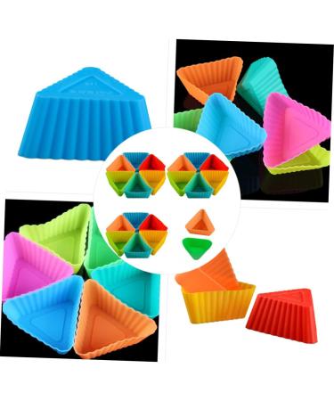 MAGICLULU 20pcs Triangle Muffin Cup Candle Molds Paper Cups Silicone Molds DIY Baking Mold Silicone Cake Molds Muffin Cake Mold Muffin Cupcake Mold Mini Silica Gel Baking Cup - Buy Online on SooperMarket.com
