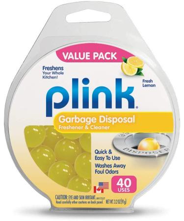Plink Garbage Disposal Cleaner, Freshener & Odor Removing Balls, Easy to Use, Fresh Lemon Scent, 40 Count (PLM40N) 40 Count (Pack of 1)