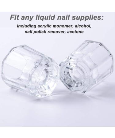 Fiezkaa 2pcs Clear Glass Dappen Dish Set for Acrylic Nails - Nail Monomer Liquid Bowl & Powder Holder - Acrylic Jar for Nail Art Manicure - Buy Online on SooperMarket.com
