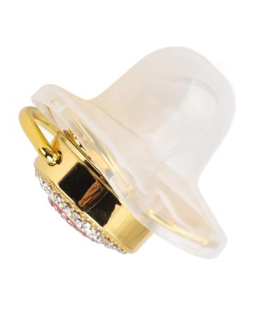 Heart-Shaped Baby Pacifier Nipple with Rhinestones - Safe & Flexible Gold Design for International Shipping - Buy Online on SooperMarket.com
