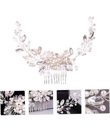 Mikinona Pearl Comb Wedding Hairpin Hair Side Comb Comb Hairpin Comb Bride Headdress Bride Hair Comb Bridal Headdress Wedding Hair Accessories Pearl Hair Pin Rhinestone Hairpins - Buy Online on SooperMarket.com