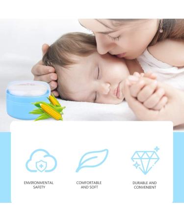 OSALADI Blue Baby Powder Container with Puff - Travel Size Talcum Storage Box for Face & Body - Hand Holder Included - 1 Pack - Buy Online on SooperMarket.com