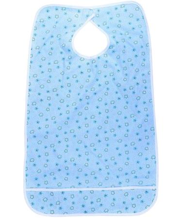 4 Types High Temperature Resistance No Deformation Pratical Dining Aid Bib Bib Apron Catch Food Leaking Soup for Adult the Elderly(27*17*2cm-Flower blue) - Buy Online on SooperMarket.com