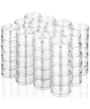 60Pcs Cosmetic Containers HNYYZL 3 Gram Clean Plastic Jar Travel Sample Empty Container for Lotion Eye Shadow Nails Powder Jewelry and Creams Sample Make-up Storage(Transparent 3ML)
