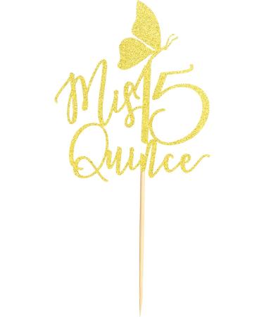 Arthsdite Mis Quince Cake Topper Mis Quince A os Decorations 15th Birthday Decorations with Butterfly Feliz 15 Anos Cheers to 15 Years Birthday Party Supply - Gold Glitter - Buy Online on SooperMarket.com