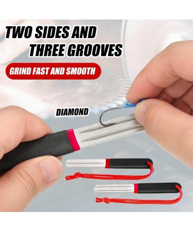 WKRTDY Double-Sided Hook Sharpener | Diamond Files for Fishing Hooks | Efficient Grinding Tool & Accessories for Outdoor Fishing - Buy Online on SooperMarket.com