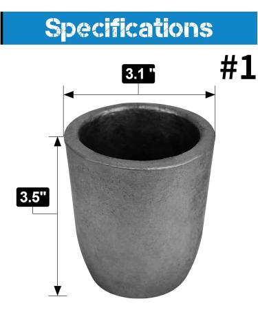 Gongyi #1 Clay Graphite Crucible 2.2lbs-1kg for Metal Melting Casting - Gold Silver Copper Brass Aluminum - Buy Online on SooperMarket.com