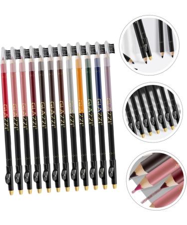 Mikinona 12pcs Lip Liner Eyeliner Waterproof Eyebrow Pencil Eyebrow Liner Plastic Makeup Pen Water Proof - Buy Online on SooperMarket.com