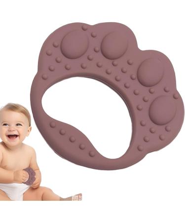 VESONE Dunkelpink Silicone Bite Rings for Babies & Toddlers - Food-Safe Sensory Toys Paw-Shaped Teething Tools - Buy Online on SooperMarket.com