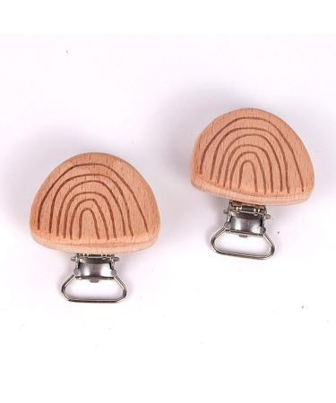 DIY Natural Beech Wood Pacifier Clips Set | Personalized Name Accessories for Boys | Gripping Toy Braces & Chains - Buy Online on SooperMarket.com