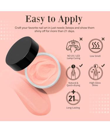 28g Nude Pink Dipping Powder for Summer Nails - No Lamp Cure, Natural Dry Effect (No.75) - Buy Online on SooperMarket.com