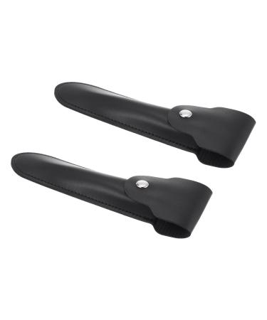 PATIKIL Leather Razor Protective Case 2 Pack Double Edge Razor Protector Sheath Shaving Device Protective Case for Travel Black