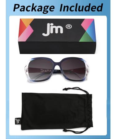 Shop JM Bifocal Reading Sunglasses for Women - Oversized UV Protection Sun Readers with Clear Blue Lenses (2.5x) - Buy Online on SooperMarket.com