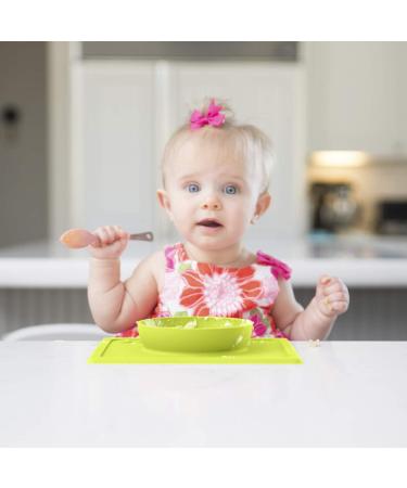 ezpz Mini Bowl (Coral) - Silicone Suction Bowl for Infants + Toddlers with Built-in Placemat - Includes Travel Bag - Buy Online on SooperMarket.com