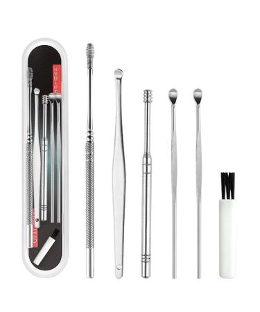 Portable Earwax Removal Kit 6 Pc Stainless Steel Ear Pick Earwax Cleaning Tool with A Customized Storage Box/1685