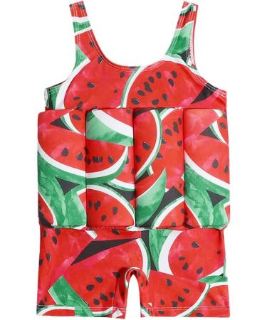 IWEMEK Kids Swimming Float Jacket | One Piece Bathing Suit for Baby Boys Girls | Buoyancy Aid Swimwear Vest | Red Watermelon | 6-12 months - Buy Online on SooperMarket.com