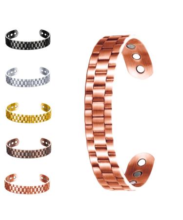 Magnetic Copper Prostate Band Fashionable Magnetic Copper Bracelet Retro Magnetic Copper Bracelet for Men and Women Magnetic Copper Prostate Bracelet Improves Blood Circulation Rose Gold