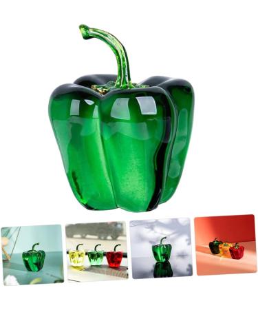 Alipis Office Decor Decorations for Home Crystal Figurines Living Room Chili Vegetable Household Fake Fruit Green 6.3x4.5cm - Buy Online on SooperMarket.com