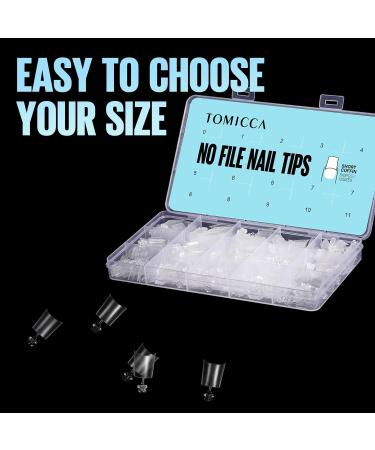 TOMICCA Short Coffin French Edge Nail Tips - 510pcs Half Cover False Nails | Natural Matte Acrylic Extension Tips | 15 Sizes for Salon Nails - Buy Online on SooperMarket.com