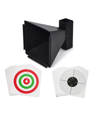 Atflbox 6.7 Inch BB Gun Trap with 20pcs Paper Target Bullet Catcher Shooting Target for Airsoft, Pellet, Rifle Target and Paper
