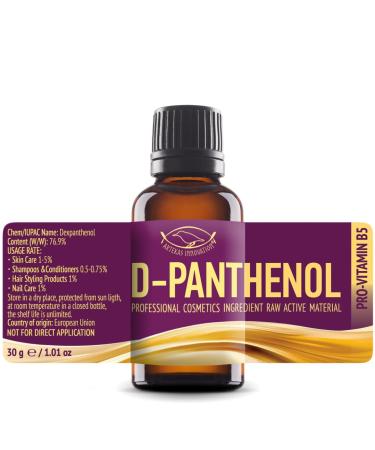 D-PANTHENOL - Oil - Cosmetic Grade - 76.9% Concentration - for Homemade Skin Hair and Nail Products - 1 Oz