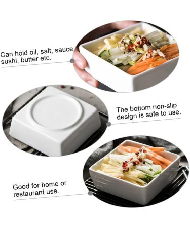 ABOOFAN 2pcs Sauce Dish Dishes Porcelain Saucer Dish Snack Plate Square Seasoning Dish Mini Porcelain Bowls Small Snack Dish Food Seasoning Dish White Ceramics Condiment Platter - Buy Online on SooperMarket.com
