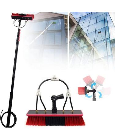 Window Cleaning Kit with Extension Pole Water Fed Pole Brush System Telescopic Window Cleaning Tools 12-39 Feet Extendable pole with 55cm Brush 55cmbrush-24FT/7.2M 35cm Brush Head 8M/27FT