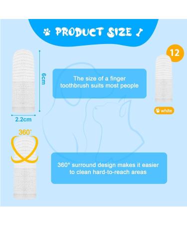 Adiwo Dog Toothbrush Finger 12 Pcs Reusable Dog Finger Toothbrush Anti-Plaque 360 Full-Surrounded Bristles Dog Tooth Brush Efficient Dog Teeth Cleaning Products for Dogs and Cats - Buy Online on SooperMarket.com