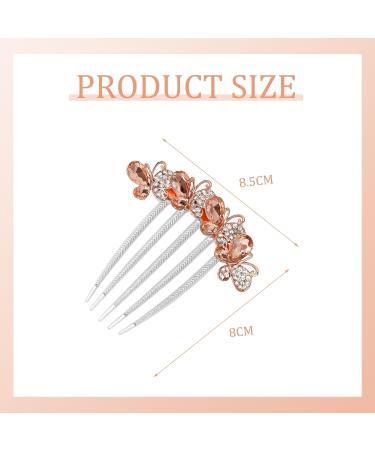 DHWEKU Rhinestone Hair Comb Hair Accessories Comb 3 Pieces Butterflies and Flowers Hair Comb with Rhinestones 3 Colours Bridal Hair Accessories Hair Side Comb for Women and Girls - Buy Online on SooperMarket.com