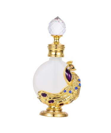 MUSISALY 1pc Peacock Essential Oil Bottle Perfume Dropper Bottle Home Perfume Bottle Glass Perfume Bottle Liquid Dispenser Glass Empty Holder Empty Perfume Bottle Women Perfume Bottle 3.1x10.5cm Golden