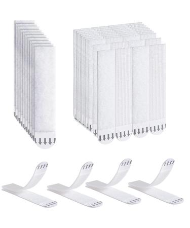 Ainiv 32-Pairs(64 Strips) Adhesive Picture Hanging Strips Heavy Duty  Extra Strong 3.65x 0.75 Double Side Hook Loop Mounting Tapes for Christmas Decorations  Damage Free Removable Wall Tape(L) Large(3.65x 0.75) White...