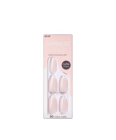 KISS imPRESS Color Press-On Nails Polish-Free Manicure Set, Serendipity, 30 Chip-Proof, Smudge-Proof Fake Nails