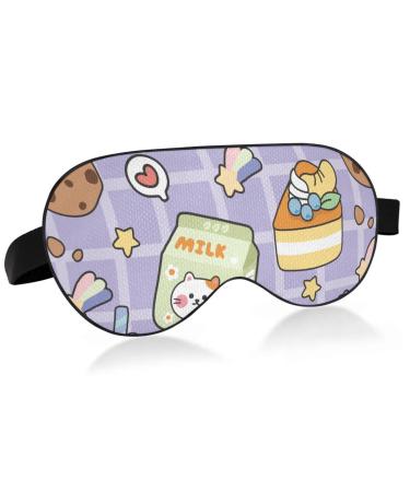Haskirky Light Blocking Eye Mask Breathable and Adjustable Adult Men and Women Travel on Business Trips Yoga Meditation Light Smooth Comfortable Eye Mask Office Deep Sleep Goodies Cute Sticker Cart