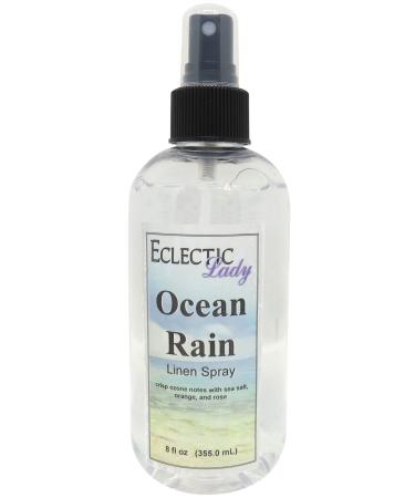 Ocean Rain Linen Spray 8 ounces - Eclectic Lady Sheet and Linen Spray - No Artificial Colors Parabens or Preservatives - Long-Lasting Scent for Bed Fabric & Pillow 8 Fluid Ounces