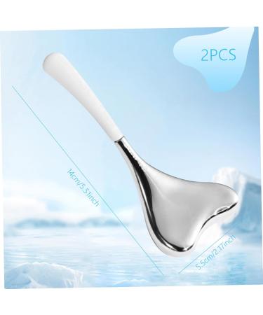 Buy 1 Pair Ice Globes Face Massager - Stainless Steel V-Shaped Gua Sha Facial Tools for Women | Cooling Spa Globes with Storage Case - Buy Online on SooperMarket.com