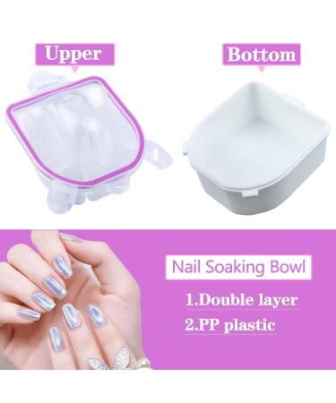 Nail Soaking Bowl Set for Gel Polish Remover & Cuticle Care - 2pcs Pink Soak Off Bowls with Tools - Buy Online on SooperMarket.com