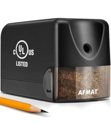 AFMAT Electric Pencil Sharpener  Heavy Duty Classroom Pencil Sharpeners for 6.5-8mm No.2/Colored Pencils  UL Listed Industrial Pencil Sharpener w/Stronger Helical Blade  Best School Pencil Sharpener Black