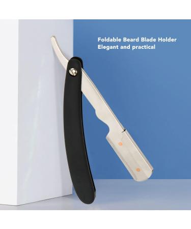 Professional Foldable Stainless Steel Beard Blade Holder | Durable Razor with Straight Edge for Precision Grooming - Buy Online on SooperMarket.com